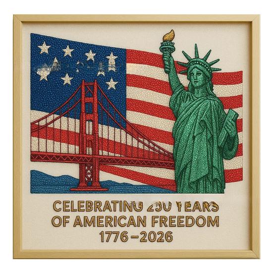 250th Anniversary Diamond Art Kit Celebrating 250 Years of American Freedom DIY Rhinestone Craft