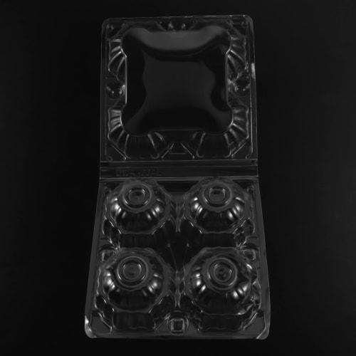 100pcs Plastic Egg Packs Bulk Clear Chicken Egg Tray Holder for Family Pasture Poultry Farm Business Market - 4 Grids
