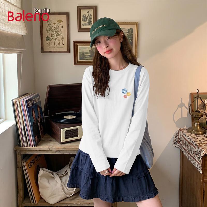 Baleno Women's Casual Pure Cotton Long-Sleeve T-Shirt