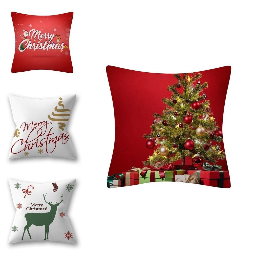 Luxuriöser weicher Polyester Pfirsichhaut Weihnachts-Kissenbezug mit Weihnachtsmann-Design