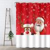 Christmas Shower Curtain Funny Santa Claus Shower Curtain Retro Xmas Holiday Washable Bathroom Decor Bath Curtain With Hooks