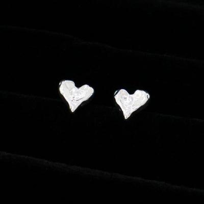 Heart Ball Earrings Vintage Sterling Silver Mini Earrings
