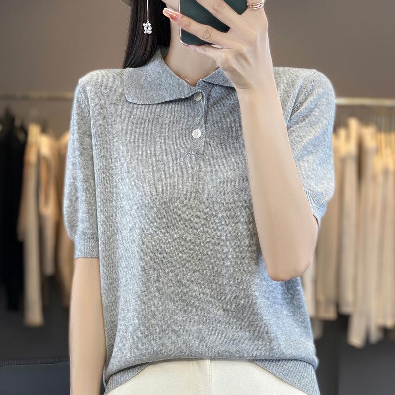 Women's Slim Fit Wool Polo Shirt