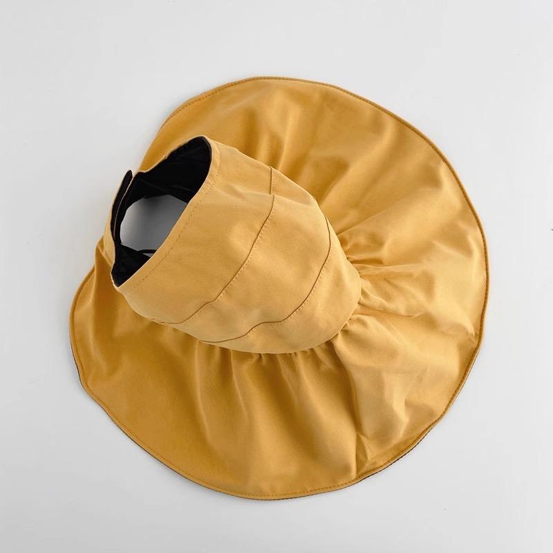 Vinyl empty top sunscreen hat Genuine sunscreen bucket hat Women's empty top vinyl eaves UV protection sun hat