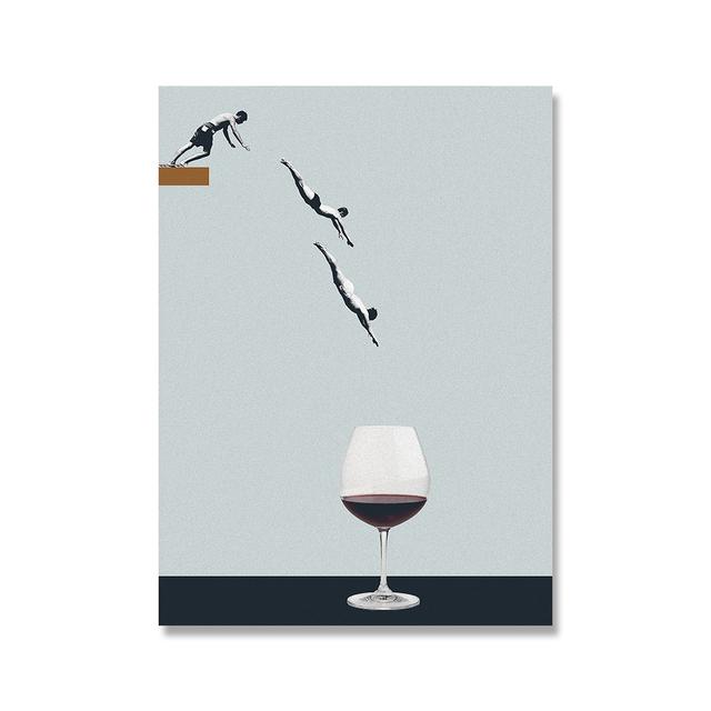 Pictură pe Pânză Artă Amuzantă Rămâi Hidratat Artă de Perete Postere și Printuri Yoga în Iaurt Imagini Abstracte Pentru Camera de Zi Decor Acasă