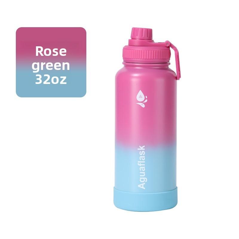 Large Capacity Gradient Color Insulated Cup With Letter Print Design Outdoor For