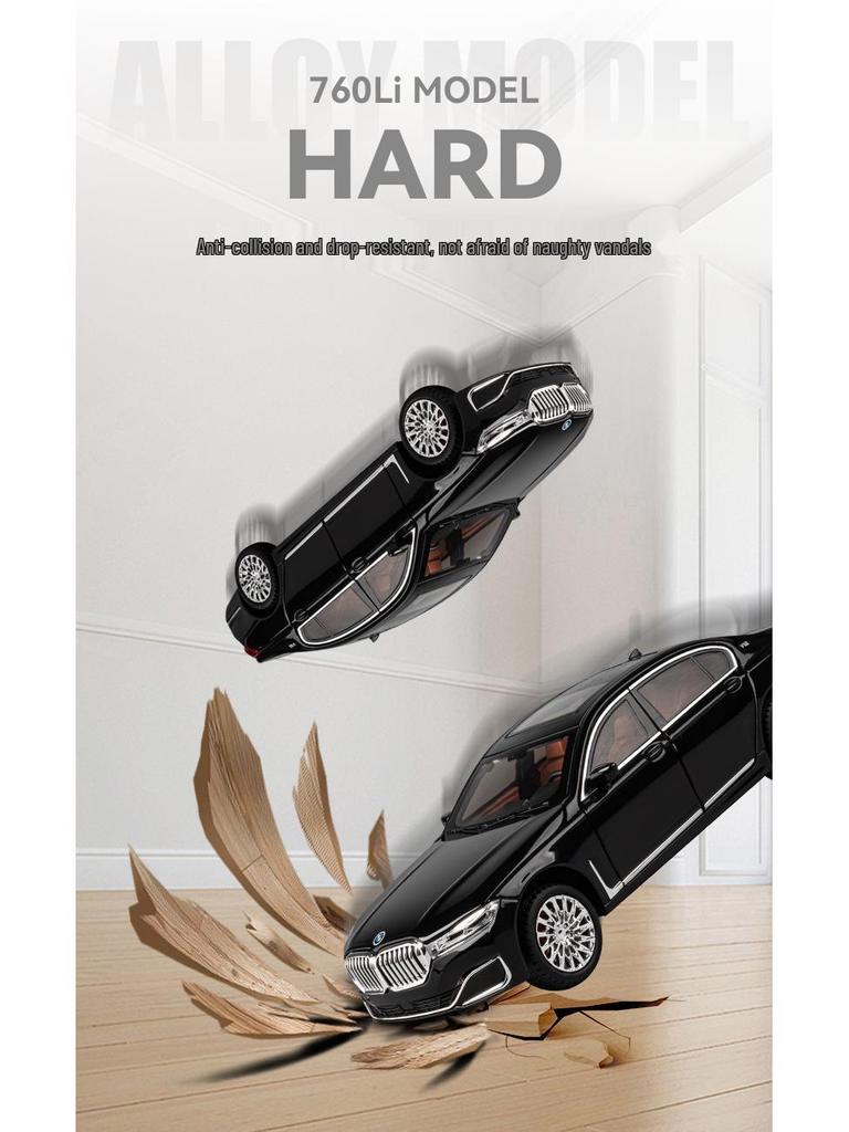 1:24 Bao 760LI Alloy Car Model with Pull Back Action, Sound & Light - Children's Toy & Indoor Ornament, TikTok-Recommended.