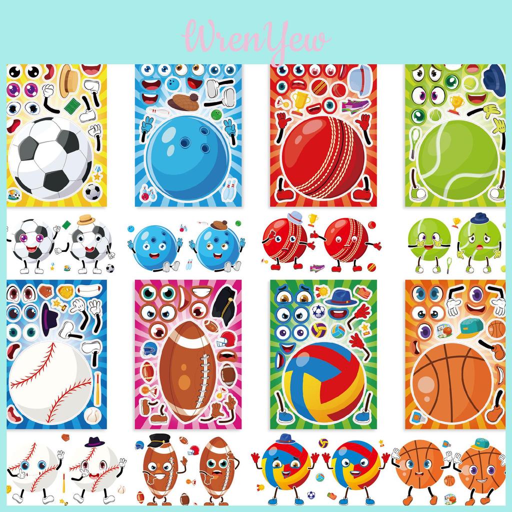 Cm2405017 Cartoon Soccer Basketball Kids Interactive Fun Puzzle Sticker Pack For Diy Projects And Family Activities