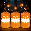 Lanterna di Zucca Pieghevole di Halloween con Cordino Ornamento Illuminato Ricaricabile Decorazione per Layout Festa di Festa Interno Esterno