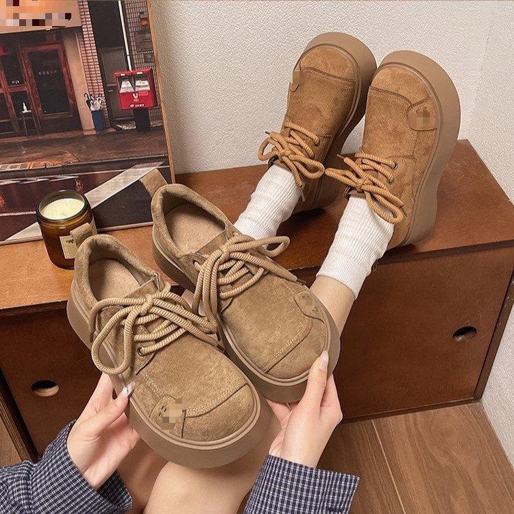 Casual Boken shoes spring new retro British style small platform single shoes
