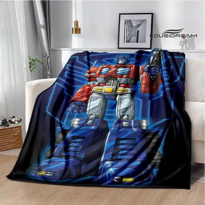 T-Transformers Cartoon Printed blankets picnic blanket Warm blankets Flannel Soft Cozy Blanket Home travel blanket Birthday Gift