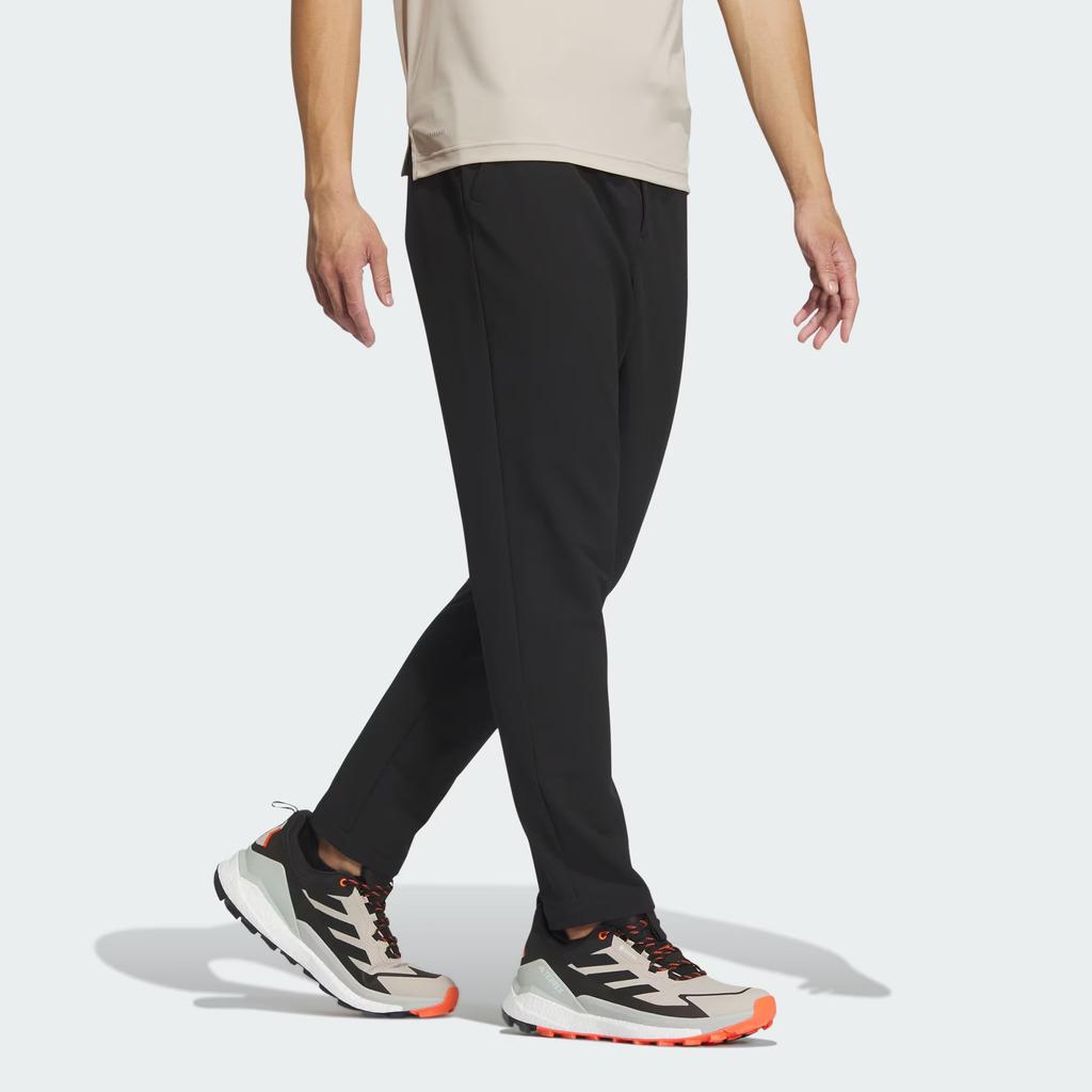 Adidas Kartáčované kalhoty Jednobarevné Logo Outdoorové sportovní Dlouhé kalhoty Pánské kalhoty Černé IS8912