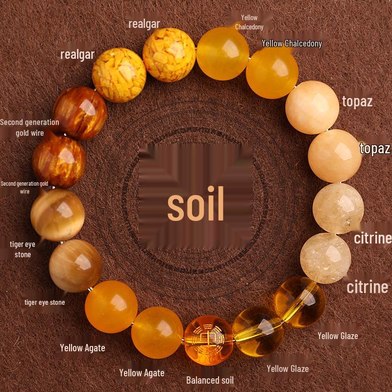 Five Elements Red Agate Fire Balance Bracelet with Cinnabar - Unisex Jade Crystal for Fire Element Support