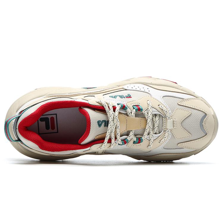 New FILA Disruptor 2 Sneakers 'Beige White Red' Women's F12W216132FAN