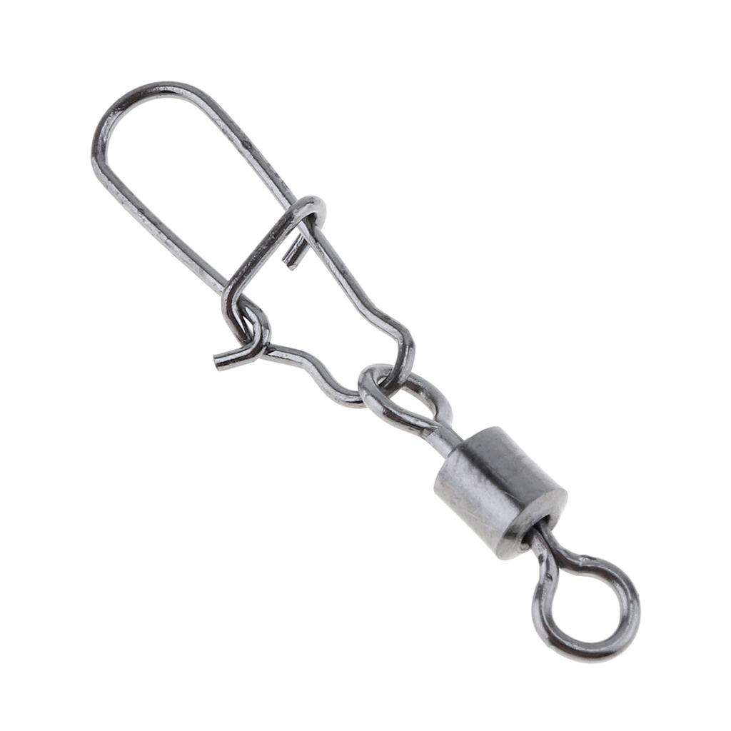 20Pcs High Strength Rotating Fishing Clips,4 #6 #8 #10 #12# Quick Change Swivel Connectors for Freshwater Saltwater Fishing