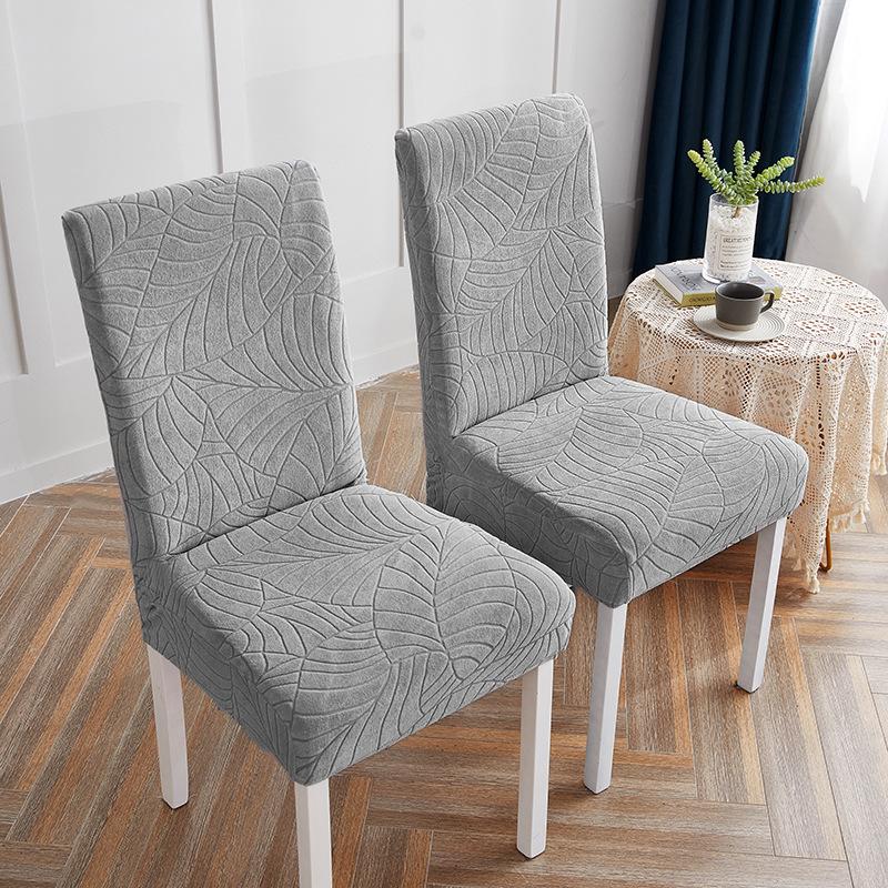Universal Jacquard Chair Cover Stretch Solid Color Chair Covers Dining Room Wedding Hotel Banquet Home Decor Washable Seat Case