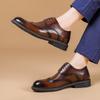 Fashion Genuine Leather Brogues Men Platform Shoes 2024 Elegant Carving Soft Bottom Wedding Shoes Man Handmade Footwear Zapatos Hombre