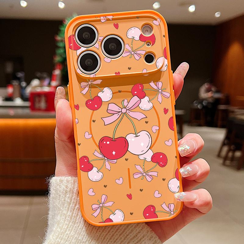 Colorful Bowknots Pattern Case For iPhone 17 Pro Max iPhone 16 Pro Max 15 14 13 Magnetic For Magsafe Hybrid TPU+PC Matte Cover
