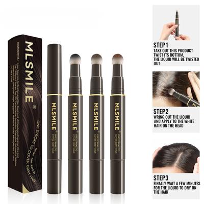 Soft Brush Hair Color Pen Plant Extract Natural Cover White Grey Hair Rotatable Liquid Temporary Hair Dyeing Stick Makeup Tool