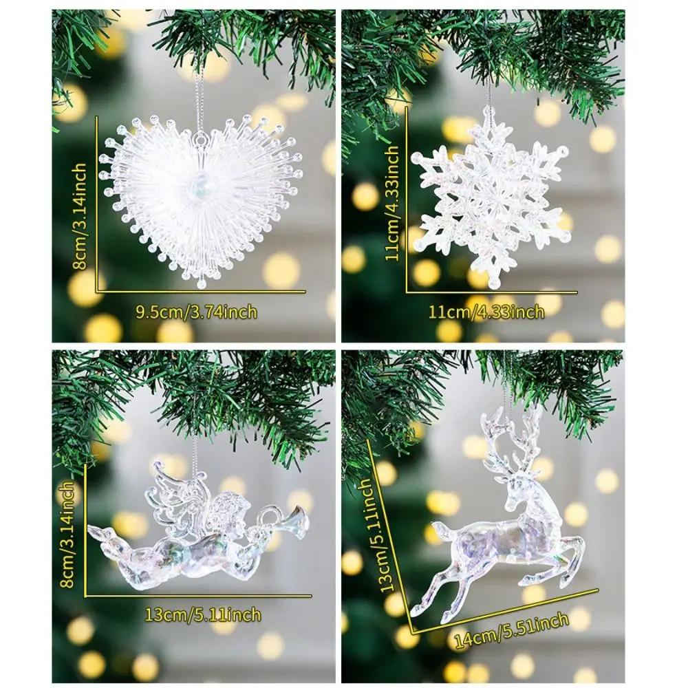 New Plastic Christmas Crystal Pendants Sparkling DIY Christmas Tree Ornaments Xmas Gifts Xmas Tree