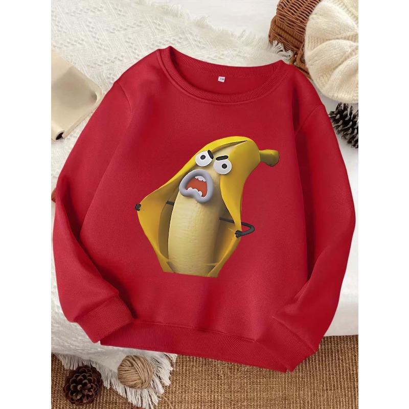 European Sizes New Fashionable Kids' Sweatshirt, Comfortable Crewneck Sweatshirt for Kids, Casual Versatile Trendy Printed Top for Students
