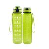 Tritan Frosted 1000ml Plastic Water Bottle with Time & Capacity Scale, Portable Handle