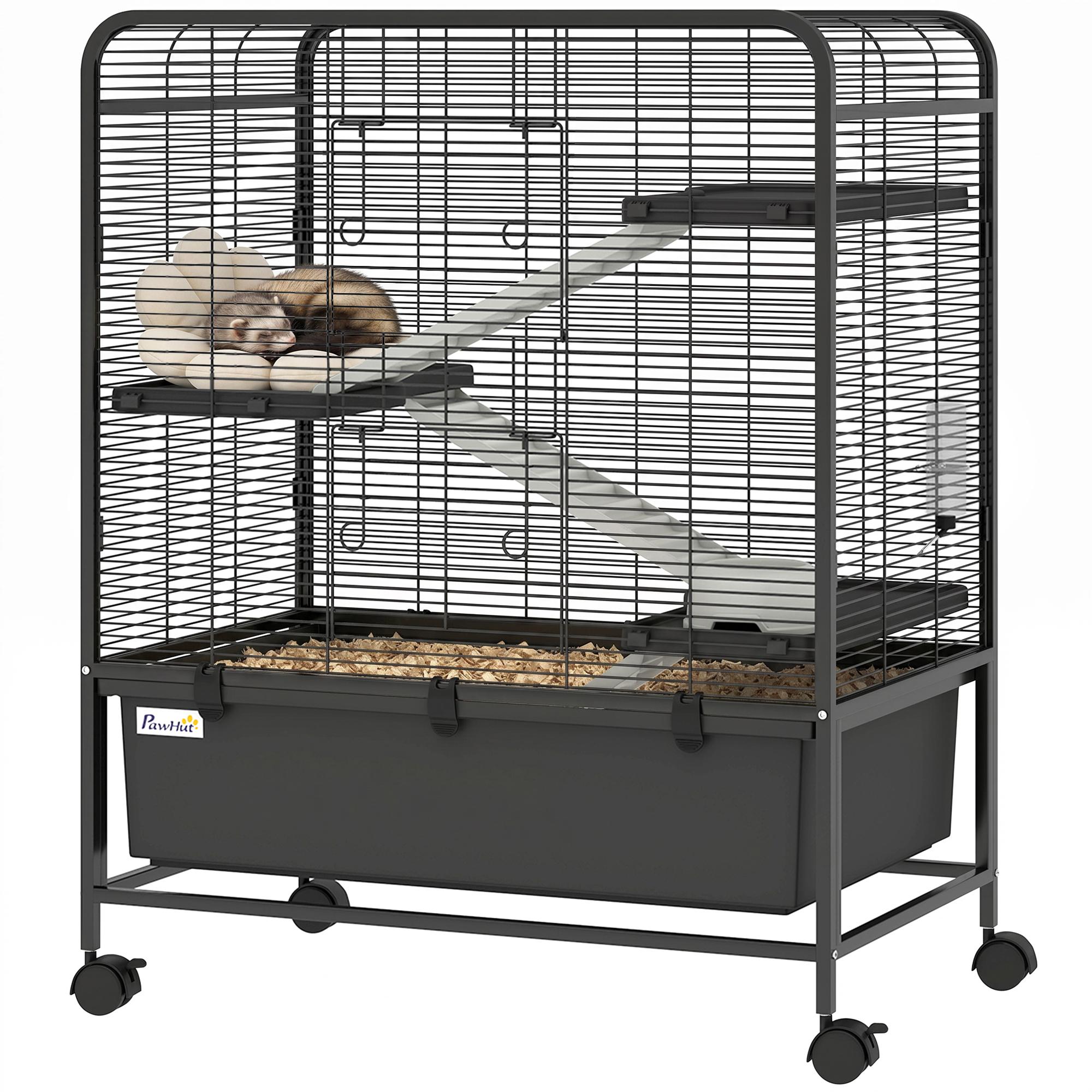 4-Tier Steel Rabbit Cage with Platforms
