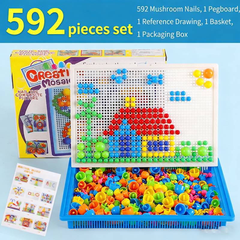 Educational Mushroom Nail Puzzle For Kids With Diy Building Fun And Brain Development