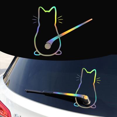 Lustige Katze Auto Aufkleber für Heckscheibe Dekor Auto Dekoration Kitty Aufkleber Auto Körper Glas Styling Aufkleber