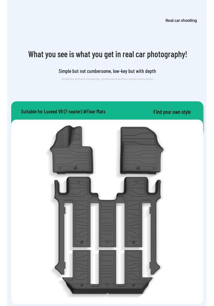 Zhijie V9 TPE Floor, Trunk, and Seat Back Mats for 26 Car Models