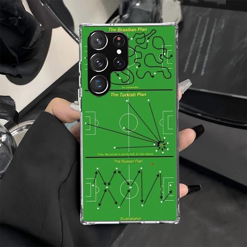Football Soccer Tactics Time Phone Case for Samsung Galaxy S25 Edge S24 Ultra S23 Plus S22 S20 FE S10 + Soft Print Cover Coque