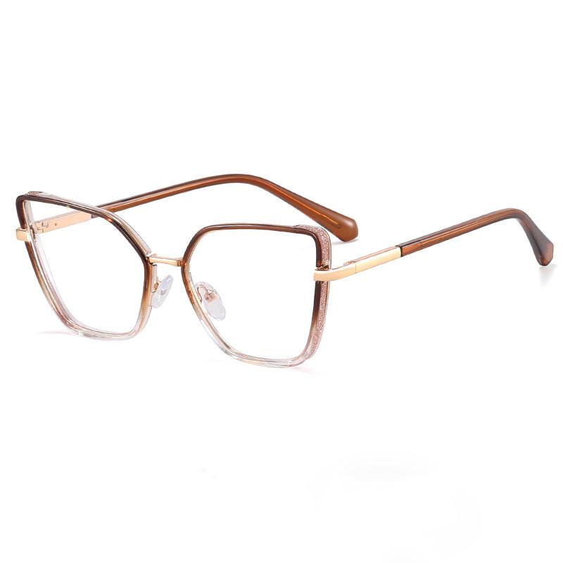 TR90 Anti Blue Light Cat Eye Reading Glasses Women Spring Metal Frames Ultralight Presbyopia Eyeglass Glitter Computer Glasses