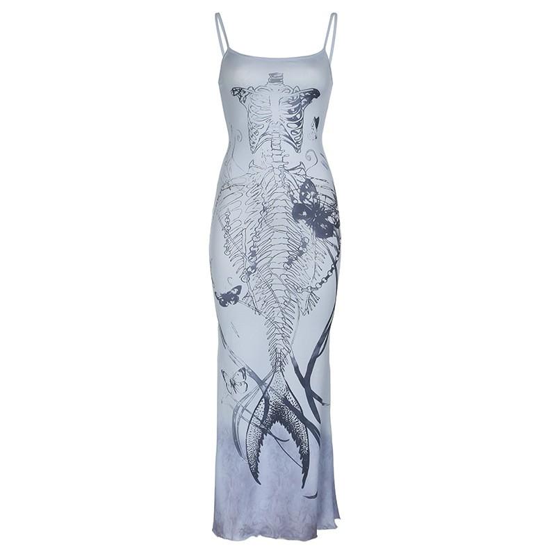 Women's Fashion Casual Printed Broken Flower Waist Bow Long Sleeve Dress