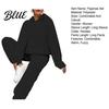 Stylish Women Loungewear Women's Fuzzy Fleece Pajamas Set Winter Plush Pullover Hoodies Texture And Pants Lounge Fluffy 2 Piece Sleepwear Hooded