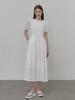 Etmont Boat Neck Pintuck Dress, White
