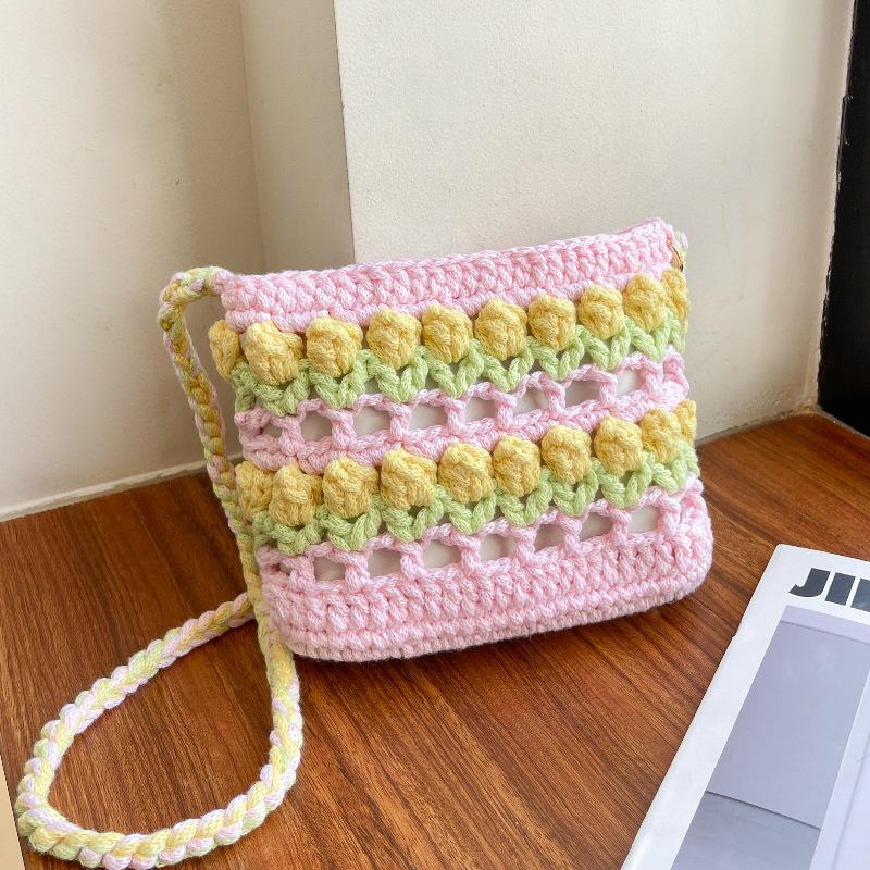 

Rainbow Tulip DIY Kit: Hand-Knit Summer Dopamine Bag - Shoulder/Crossbody