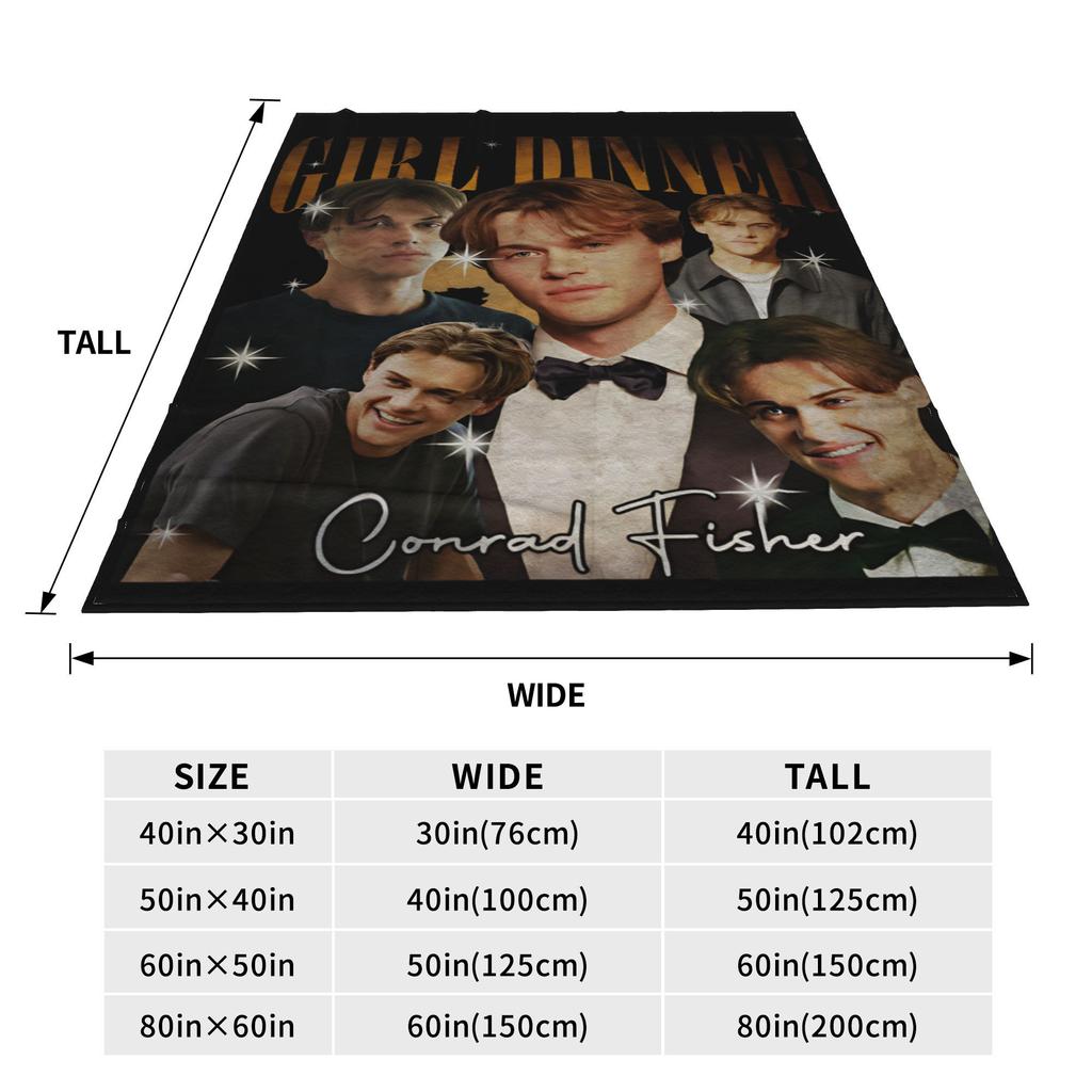 Girl Dinner Conrad Fisher 90er Der Sommer, in dem ich schön wurde Gestrickte Decke Flanell Weiche Überwurfdecken für Zuhause Couch Bett Teppich