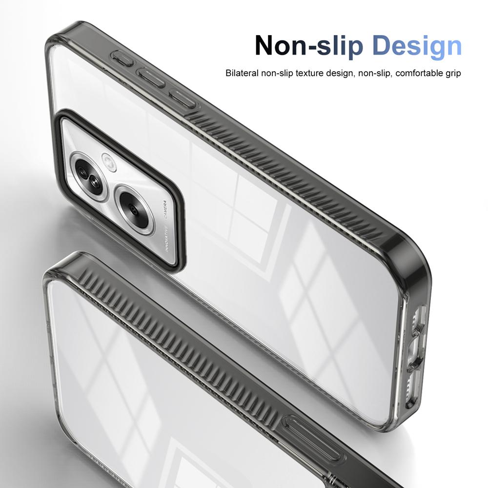 KEYSION Transparent Phone Case for OPPO Reno11 F 5G Soft TPU+PC Anti-slip HD Clear Shockproof Phone Back Cover for OPPO A79 5G