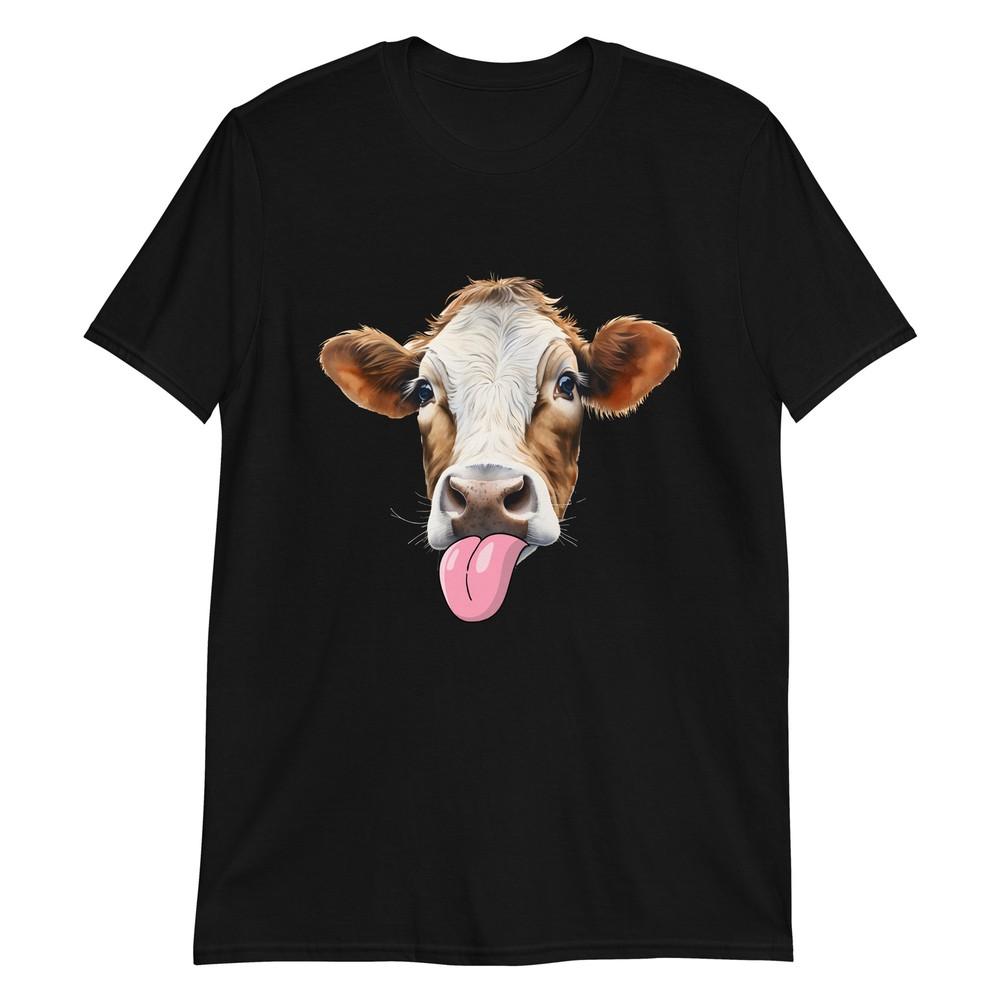 

Silly Cow Tongue-Out A Whimsical T-Shirt L