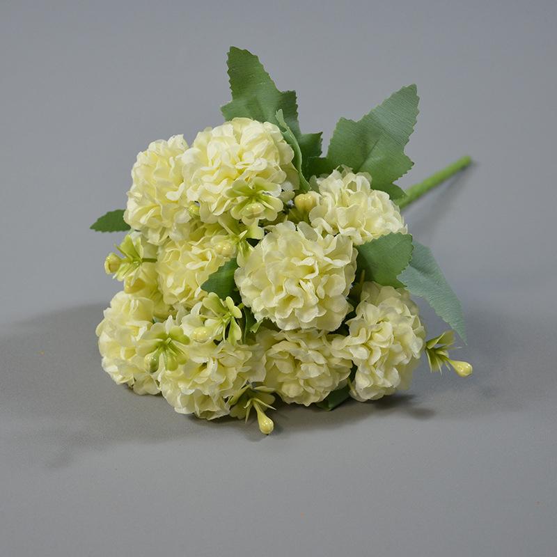 15 flower head artificial flower silk hydrangea white wedding small bouquet fake flower party DIY decoration
