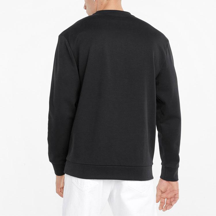 Puma Winterized Crew Logo Fleece-Lined Sport Knit Sweater Men Tops Black 846545-01