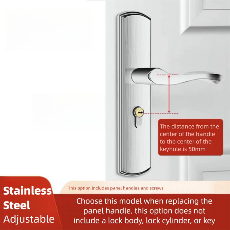 Stainless Steel Household Indoor Door Lock Universal Type Wooden Door Lock Tamper Free Adjustable Door Handle Bedroom Door Lock