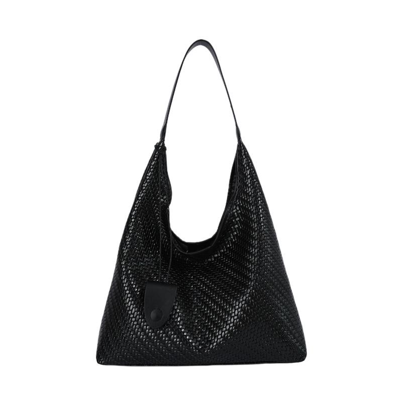 High-End Simple Retro Woven One-Shoulder Tote Bag - Stylish and Trendy Mother-Child Design