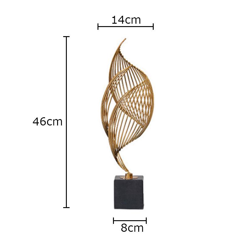 Ribbon Fluttering Statue Abstract Geometric Handicrafts Desk Decoration Creative Golden Ribbon Ornaments Room Aesthetic Decor