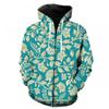 3D Digital Print Hooded Zip-Up Oversized Casual Sweatshirt Men Loose Fit Streetwear