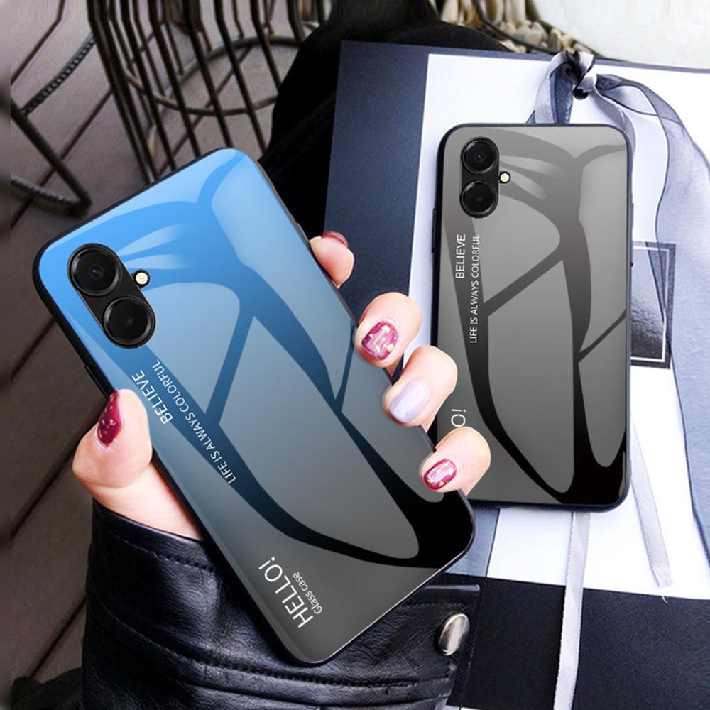 For Samsung Galaxy A07 4G Case Anti-Scratch Tempered Glass+PC+TPU Phone Cover