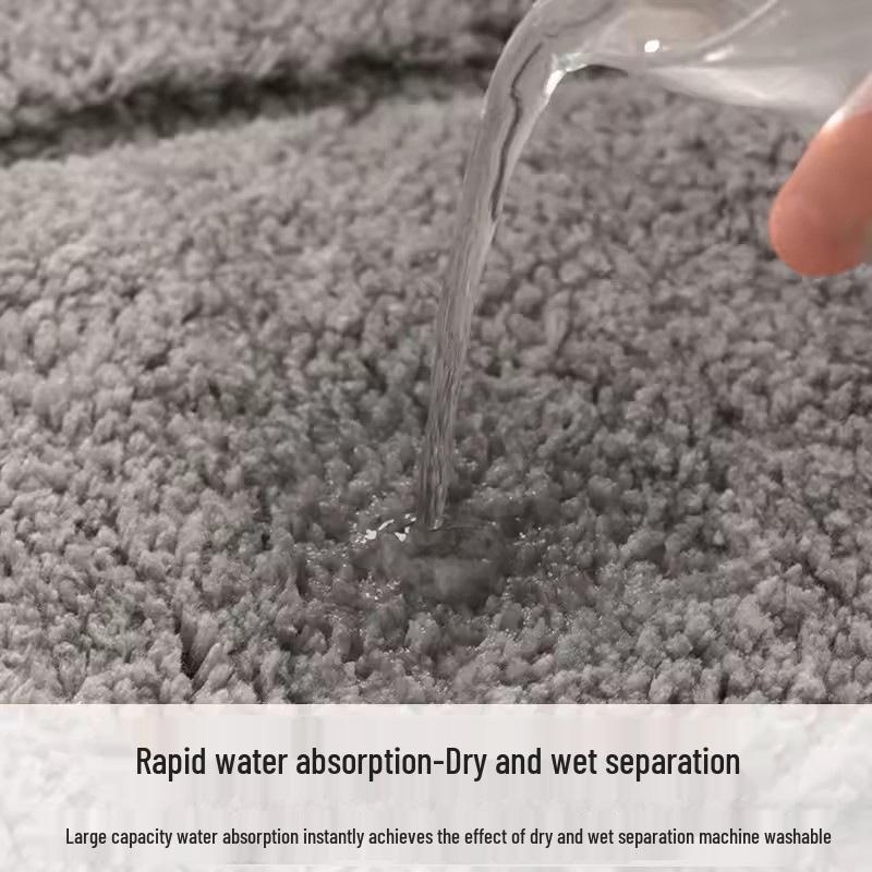 Superfiber Recycled Non-slip Bathroom Mat: Thick Jacquard, Strong Water Absorption