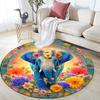 Elephant Round Area Rug,Carpet Rug for Living Room Bedroom Sofa Playroom Decor,Non-slip Floor Mat