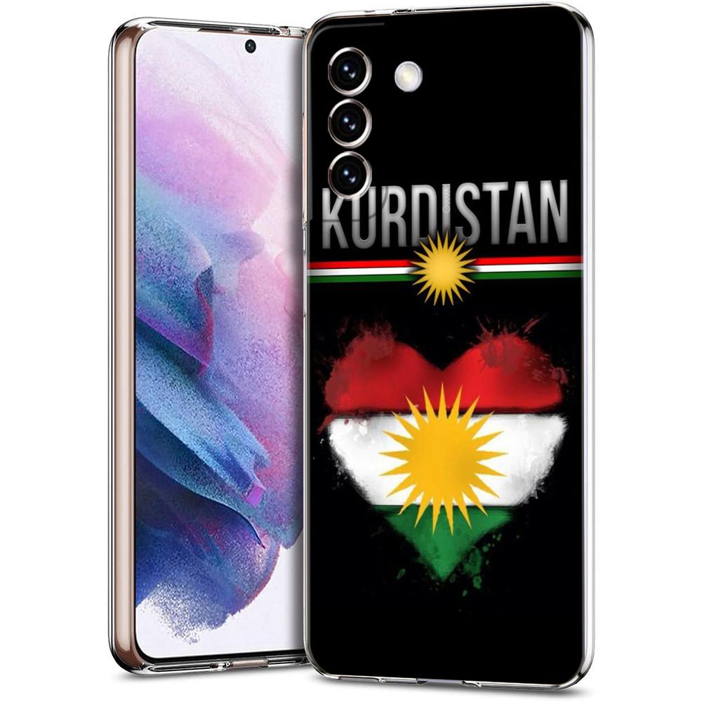K-Kurdistan Flag Phone Case for Samsung Galaxy S23 S20 FE S22 S21 Ultra M21 M22 M32 S10 S10E S9 S8 Plus 5G Transparent Shell Bag
