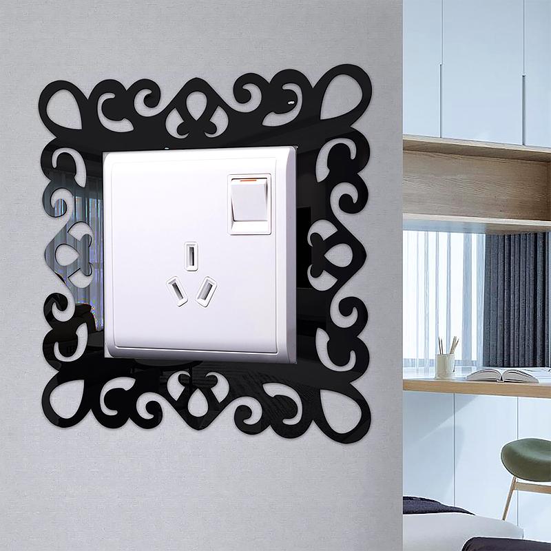 1Pc Wasserdicht Mode Wand Aufkleber Einfachheit Geometrie Persönlichkeit Acryl Spitze Schalter Aufkleber